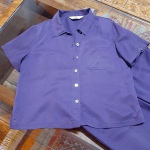 AKS tencel 2pc purple top & cropped pant!